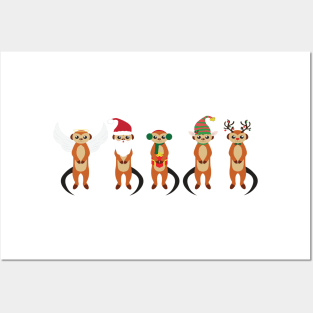 Christmas Meerkats Posters and Art